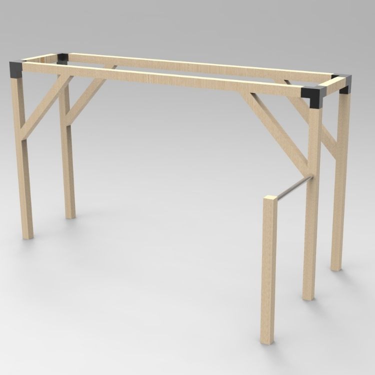 Ihrisko MINI 1x4 s nízkou hrazdou do boku - Farba impregnácie: Hnedá, Farba trámových spojok: Čierne