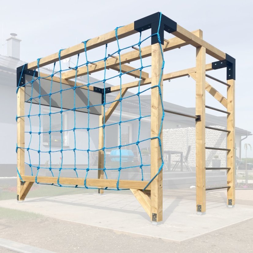 Rodinné workout hřiště s provazovou sítí a pegboardem (MID - 2x3m)