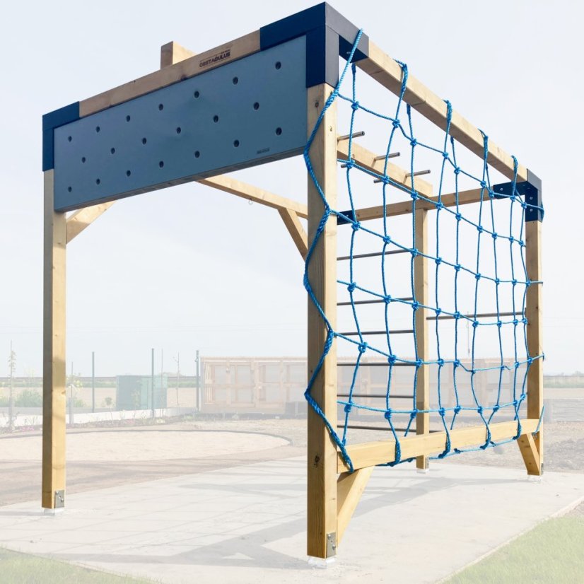 Rodinné workout hřiště s provazovou sítí a pegboardem (MID - 2x3m)