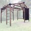 OCR Workout ihrisko s vzostupným rúčkovaním (CLIMBER - 3x4m) - Farba impregnácie: Hnedá, Farba trámových spojok: Čierne