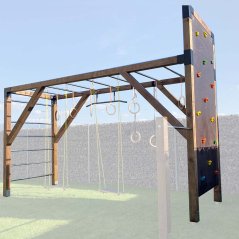 Rodinné workout hřiště se zvýšenou lezeckou stěnou (MINI - 1x4m)