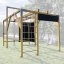Rodinné workout ihrisko so šplhom (CLIMBER - 3x4m) - Farba impregnácie: Hnedá, Farba trámových spojok: Čierne