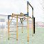 Dětské hřiště se šplhem (CLIMBER - 2x4m) - Barva impregnace: Hnědá, Barva trámových spojek: Šedé