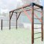 Workout ihrisko pre každého (MINI - 1×4 m) - Farba impregnácie: Hnedá, Farba trámových spojok: Sivé