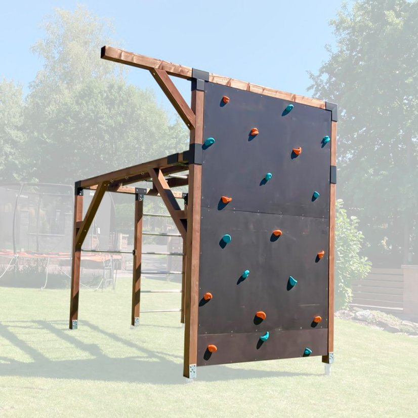 Workoutové hřiště se zvýšenou lezeckou stěnou a šplhem (MID - 2x3m)